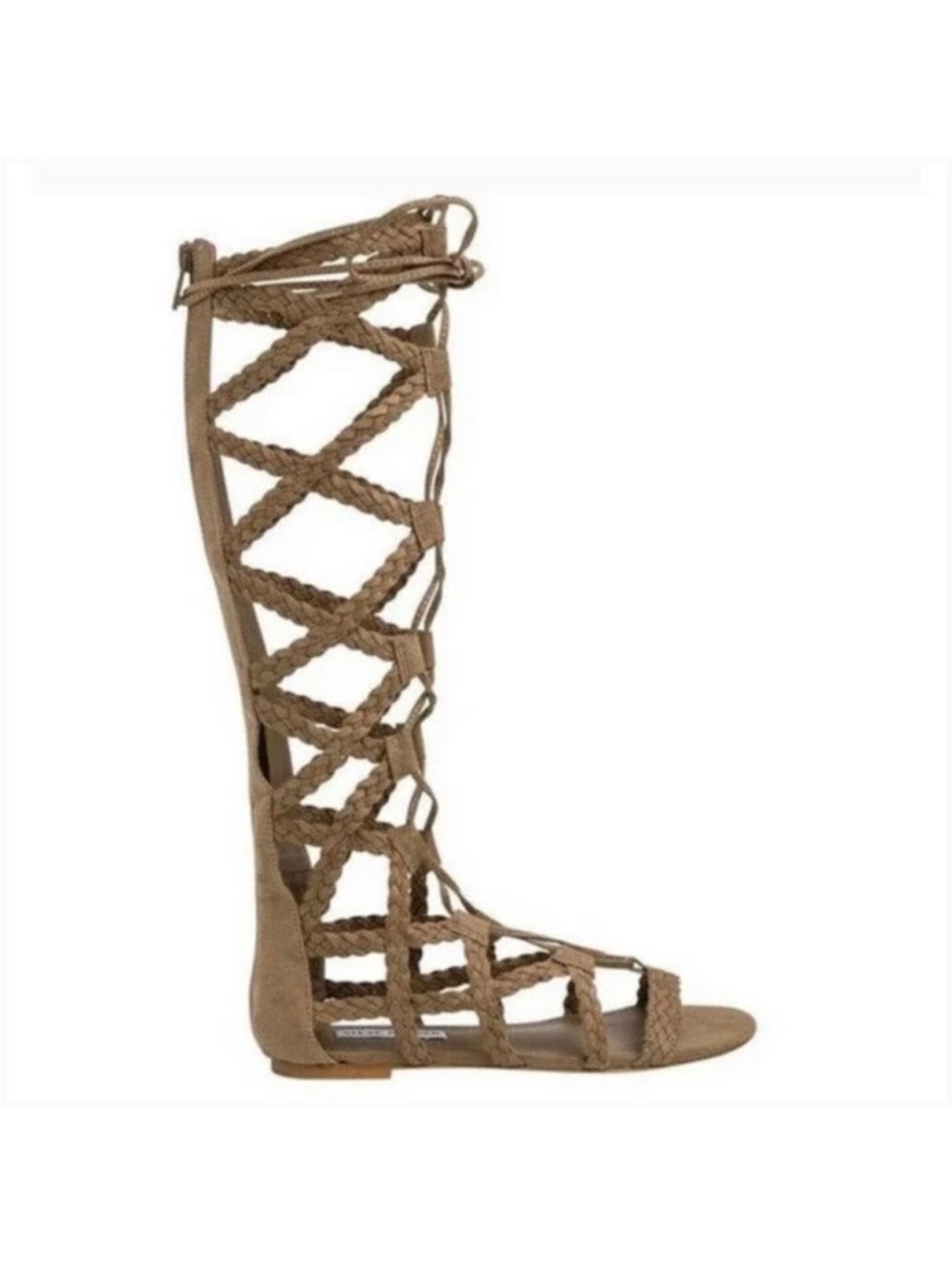 Steve Madden Braided Over-the-Knee Gladiator Boots - Brown